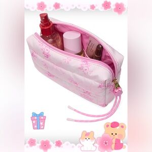 PINK X LoveShackFancy Quilted Floral Makeup Bag Beaux Icons OS